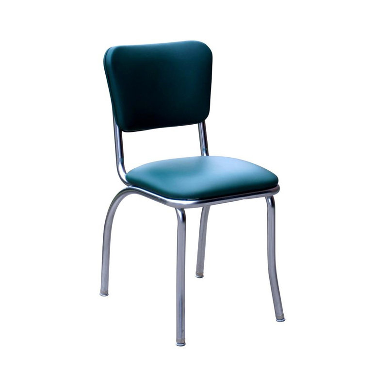 Chaise de salle à manger rembourrée rétro, Vert