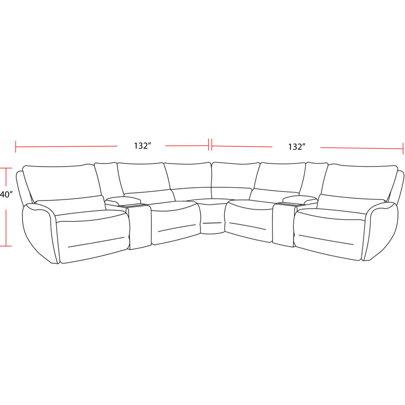 Canapé modulaire inclinable électrique 7 pièces Ignazia, Mélange de polyester beige
