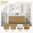 Autry 72" Double Sink Bath Vanity in Fir Wood Brown with White Grain Composite Stone Top-770386034