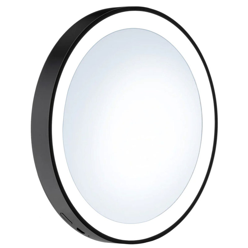 Zaelynn Round Mirror, Black
