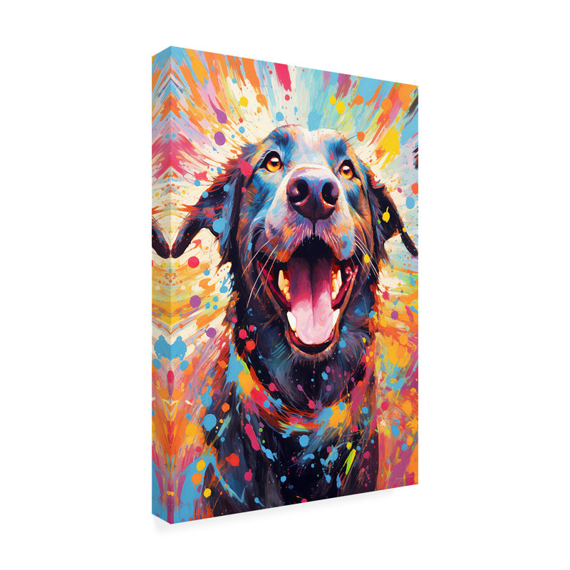 «Animals Happy Dog 11» sur toile par Ray Heere, H 24 po x l 16 po x P 2 po