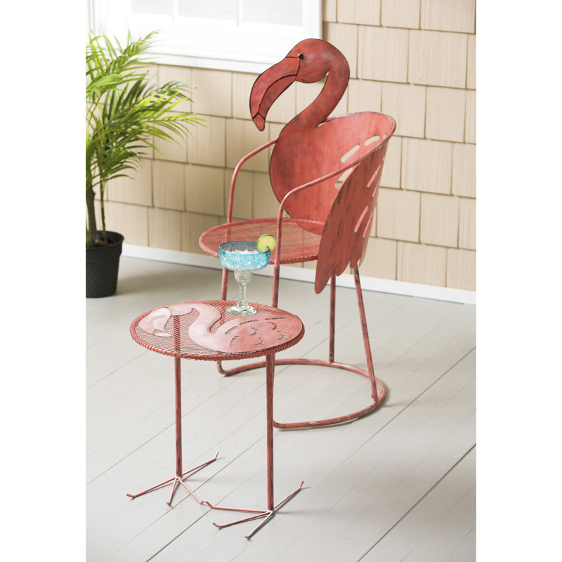 Flamingo Iron Bistro Table with Chair