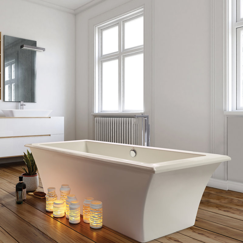MTI Solutions 65.5" Freestanding Air Bathtub, Acrylic CXL® Gloss White