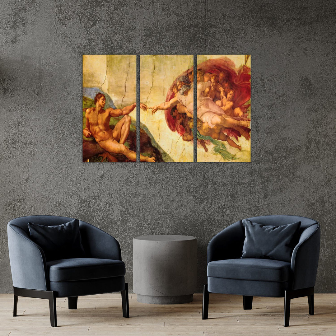 Die Erschaffung Adams von Michelangelo - Giclée auf Leinwand ohne Rahmen