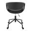 Chaise de travail noire en similicuir et métal avec hauteur réglable et base pivotante-170307064-170307061