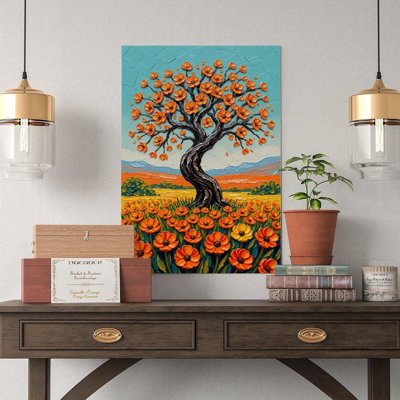 Canvas Wall Art Baobab Tree African Savanna Art Print, Spring Nature Decor-1 Vintage Poster Print Home Decor