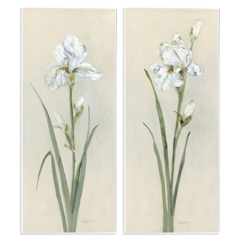  «White Irises», ensemble de plaques murales traditionnelles par Sally Swatland