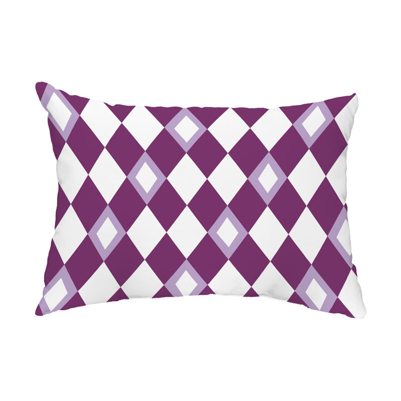 Housse et insert de coussin rectangulaire intérieur / extérieur Harlequin, Violet