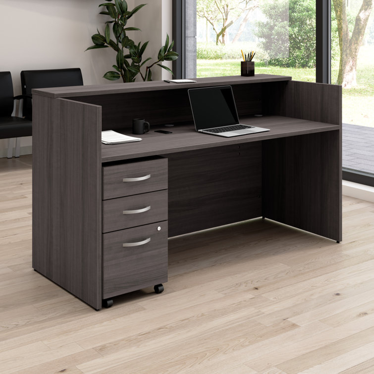 Arrive 72W x 30D Reception Desk with 3 Drawer Mobile Pedestal