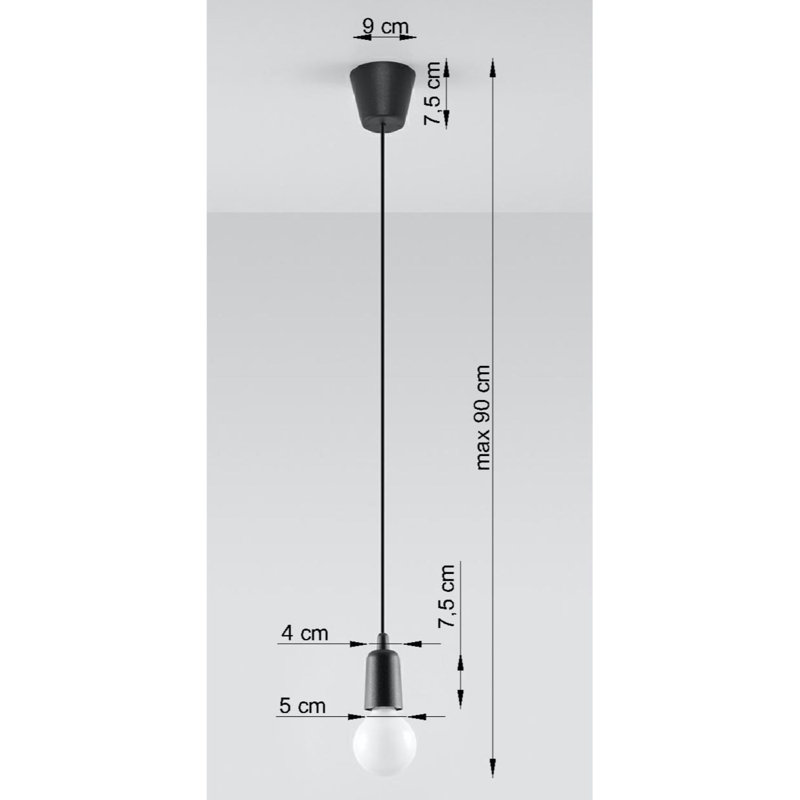 Anhua 1 - Light Bulb Pendant, Black