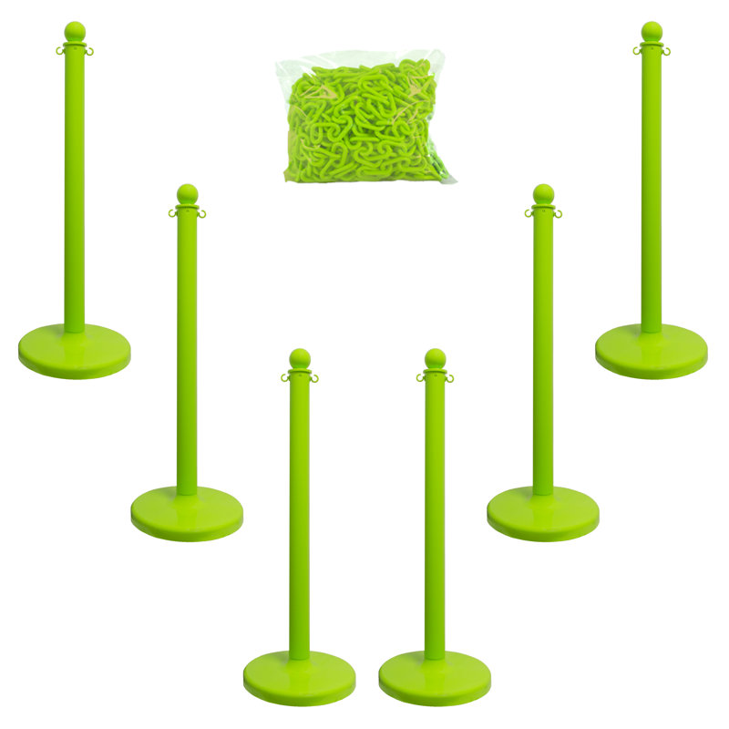 Ensemble de 6 poteaux de chandelier, Vert sécurité