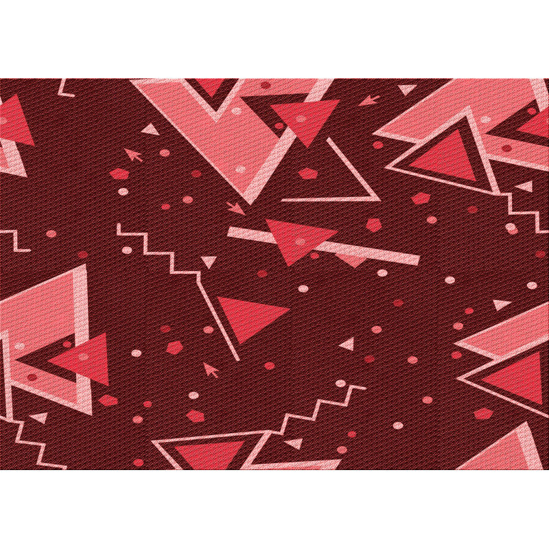 Tapis tissé à la machine en rouge, Rectangle 4 pi x 6 pi