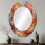 Shatila orange rouge marbré Dreamscape III - miroir mural décoratif géométrique, miroir orange, impression d'art en métal-876580216-876580220