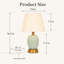 Lampe de chevet en céramique verte 16,3 po avec abat-jour en tissu beige, base dorée et interrupteur en ligne