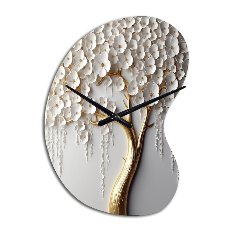 Horloge murale 3D orchidée blanche Garden Of Branches II, Petit