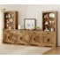Ensemble de 4 armoires de rangement Glenford 4-en-1 de 73,3 po de hauteur, grand buffet de style campagnard avec tiroirs et tablettes pour la cuisine