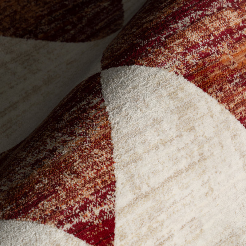  Tapis à franges Meline, Red, Rectangle 8 pi 10 po x 13 pi