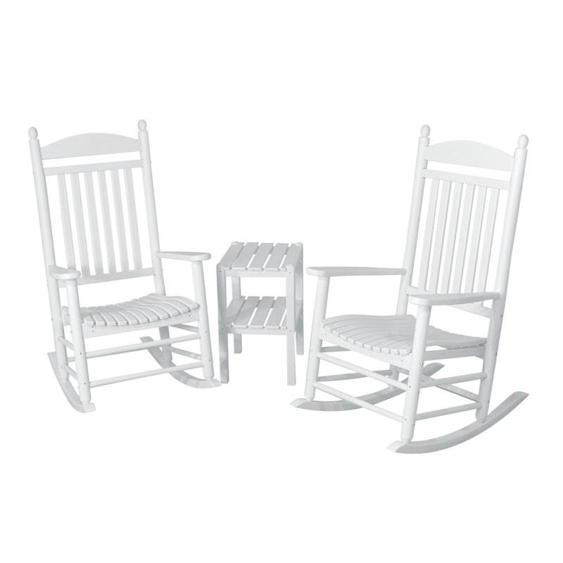 POLYWOOD Jefferson 3-Piece Rocker Set, White