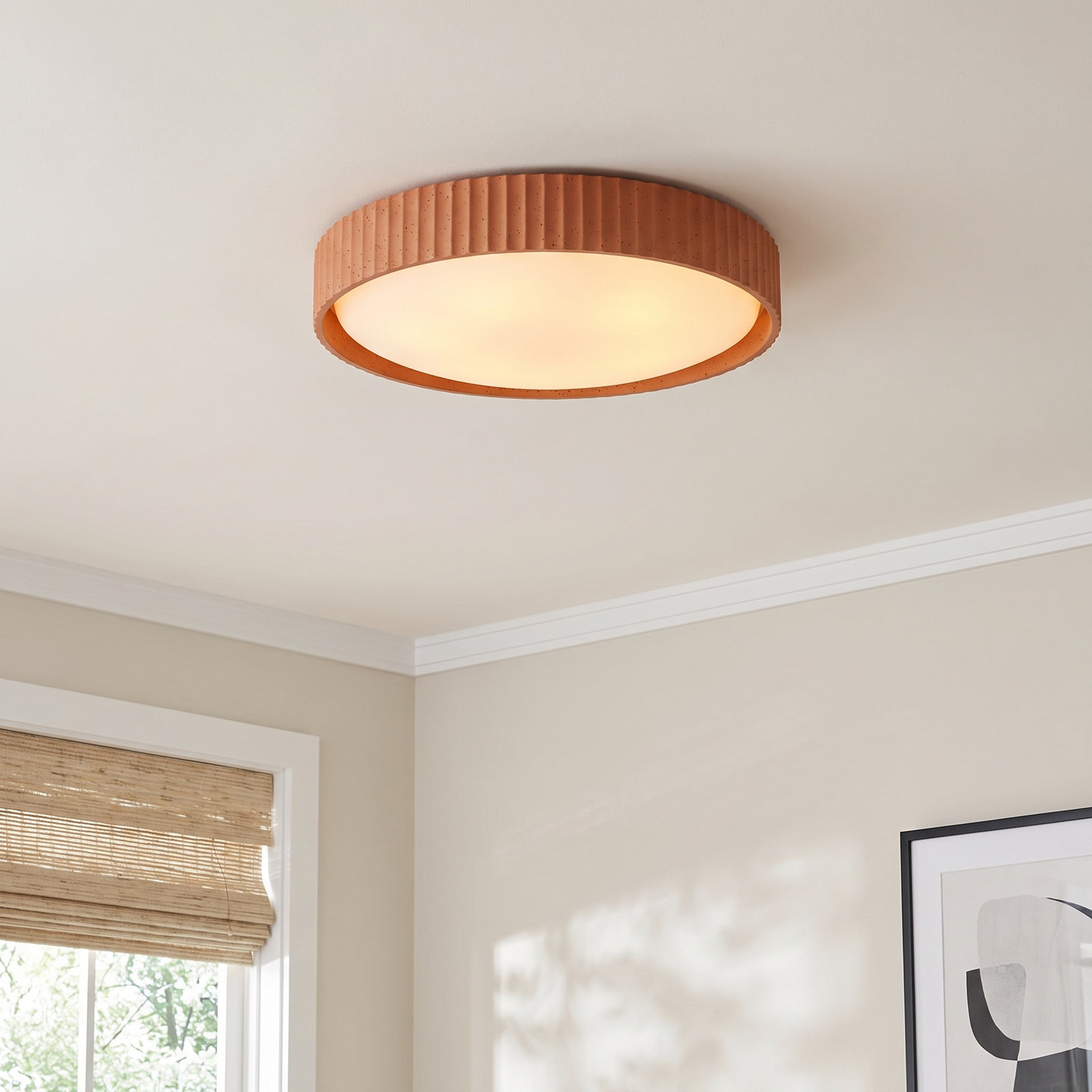 Carran Single Light Flush Mount, Terra Cotta