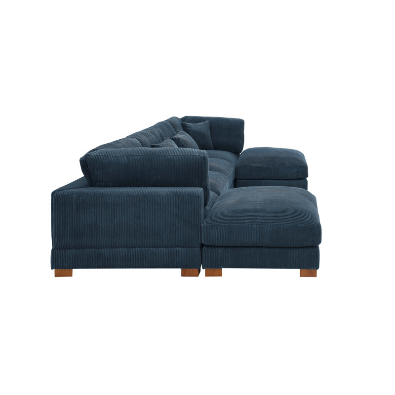 Canapé modulaire réversible de 144 po avec repose-pieds Andreco, Bleu très foncé