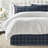 Shay Window Pane Dark Denim Cotton Bedskirt-109715643-109715648