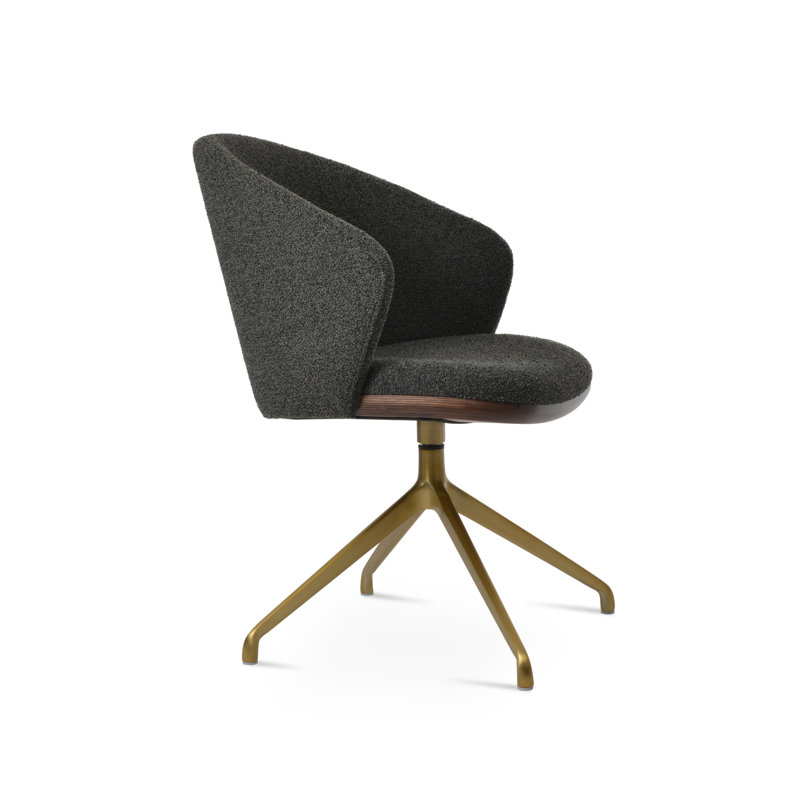 Athena Spider Swivel Arm Chair, Brass