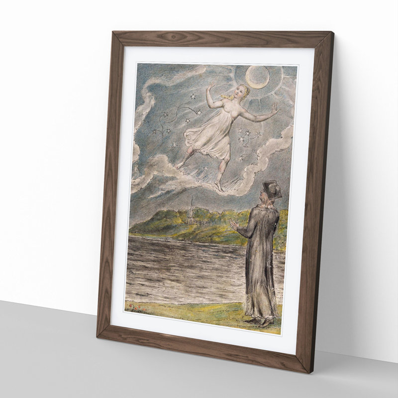 The Wandering Moon by William Blake - Picture Frame Painting, Walnut, 36cm H x 27cm W x 2cm D
