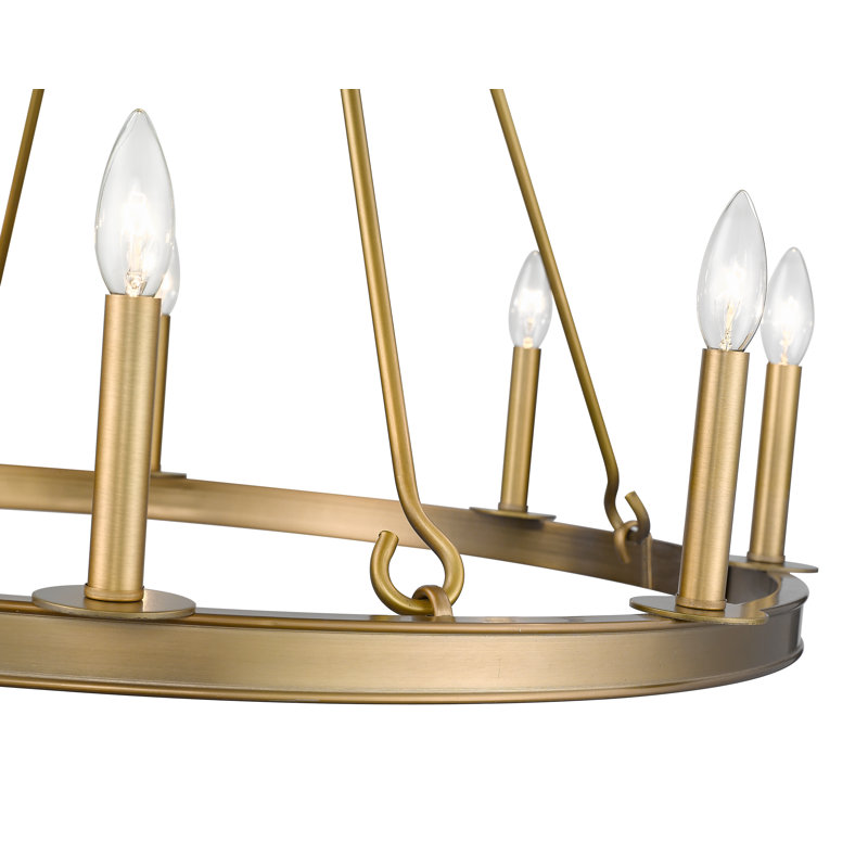 Casimir 8 - Light 34" Wagon Wheel Chandelier, Olde Brass