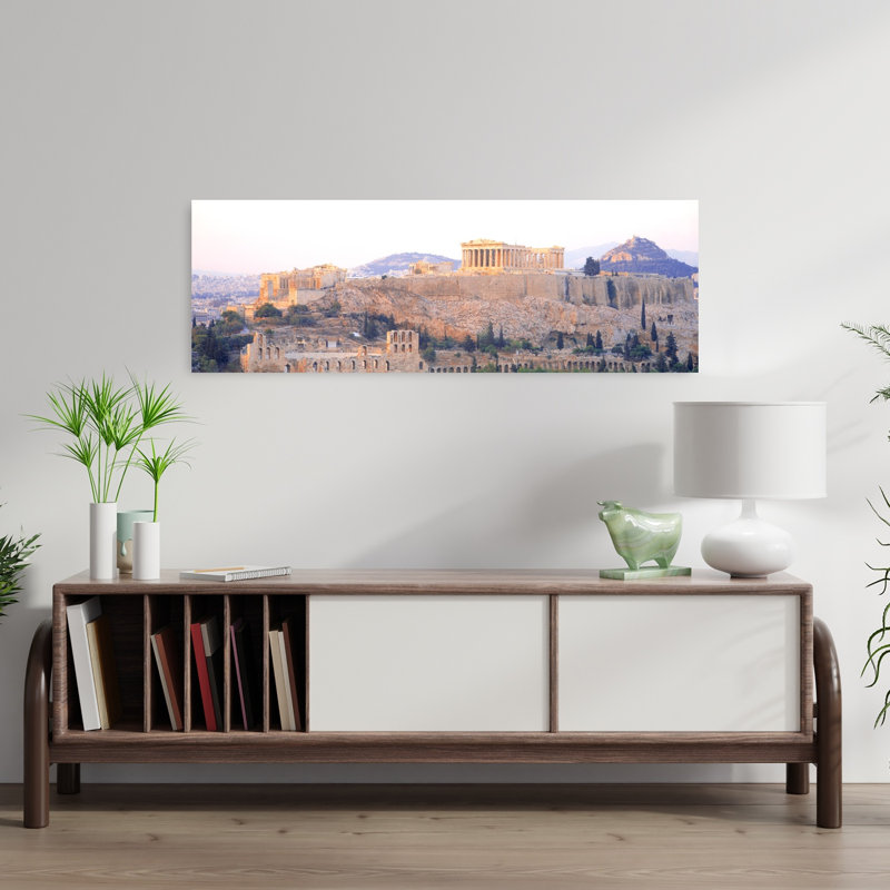 Acropolis, Athens, Greece Contemporary Architecture Wall Art, 12" H x 36" W
