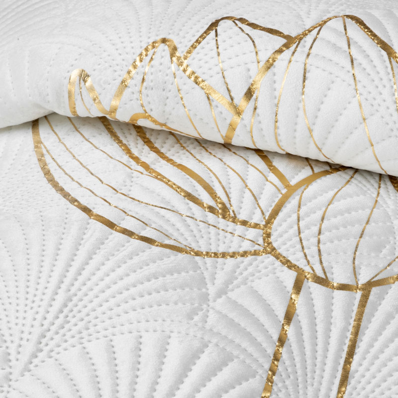 Polito Velvet No Pattern Bedspread, W220 x L240cm, White