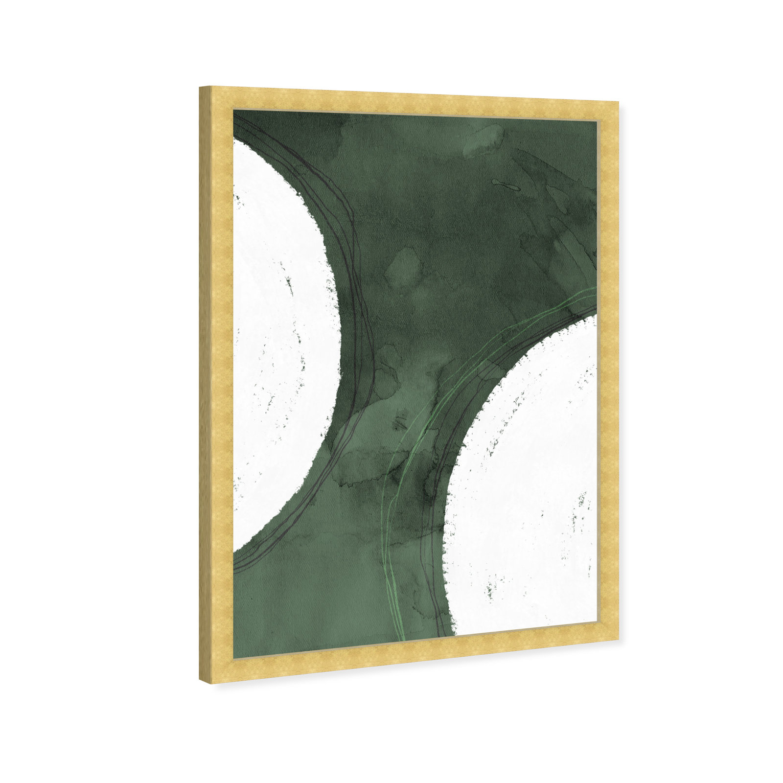 Green Moon Painting by Oliver Gal, 56" H x 38" W x 0.5" D, Gold