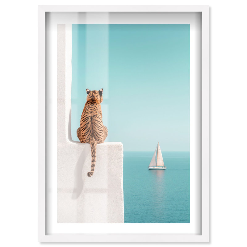 «Edge Feline Sail II» par Notoriart, H 31 po x l 21 po, Blanc