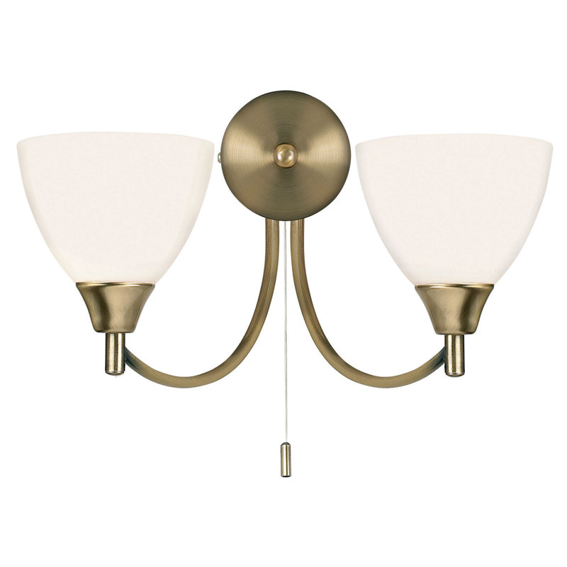 Barium Steel Armed Sconce, Antique Brass