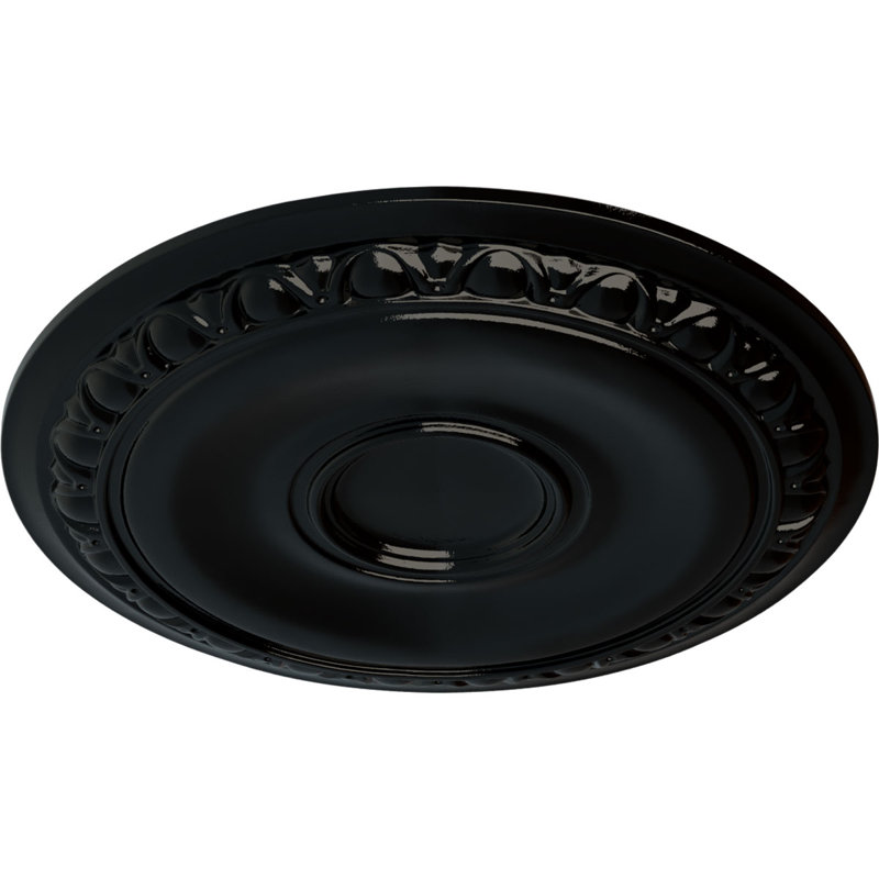 Médaillon de plafond Endurathane Caputo, Diamètre extérieur de 24 1/4 po x P 1 1/2 po (pour auvents jusqu'à 6 po), finition perle noire peinte à la main