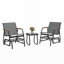 Ensemble bistro de patio 2 personnes avec chaises berçantes et table basse de bistro gris-218176592