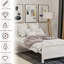 Lit plateforme simple en bois massif avec tête de lit