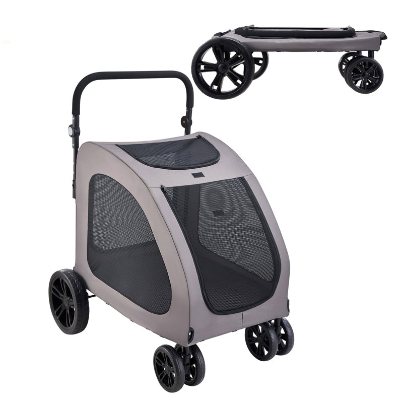 Poussette pour animaux de compagnie à 4 roues avec capacité de poids de 160 lb
