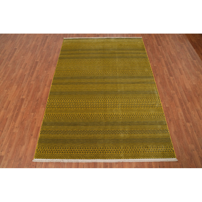 Tapis géométrique de style Gabbeh 6 x 9