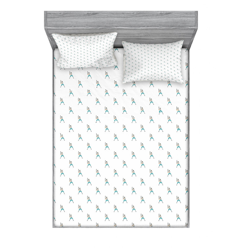 Baseball Microfiber Fitted Sheet, Queen Fitted Sheet with 2 Pillowcases