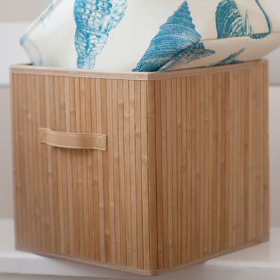Highland Dunes Waldo Wicker and Fabric Decorative Basket