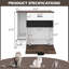 Litière d'intérieur cachée pour chat avec 2 tiroirs et porte, table d'appoint brun-blanc, gril rainuré pour enceinte de confort pour chats, chats de table multifonctionnels, accessoires de rangement essentiels, à l'entrée