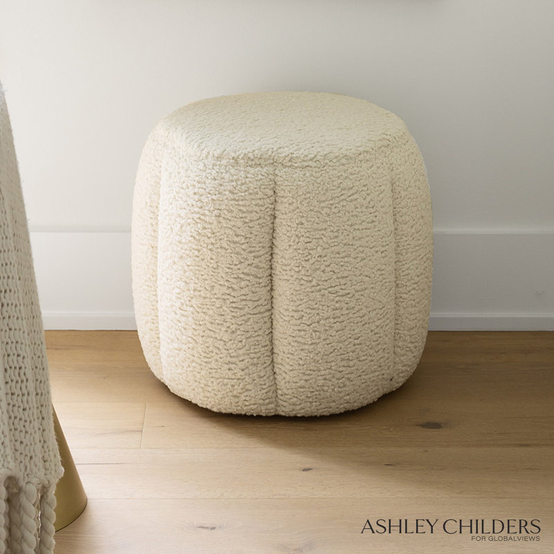 Tuffet Ottoman-Sheepskin-Toast, Brown