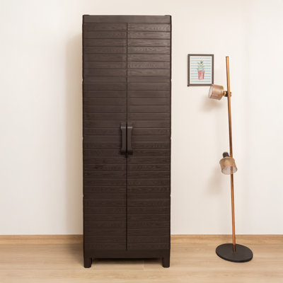 Extra Large 74.8" Tall 4 Shelf Storage Cabinet in Espresso