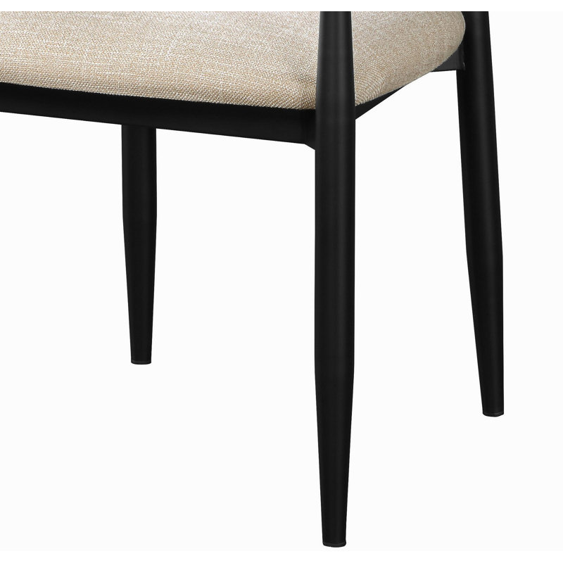 Ensemble de 2 chaises d'appoint Jaramillo en lin beige et finition noire, Lin beige