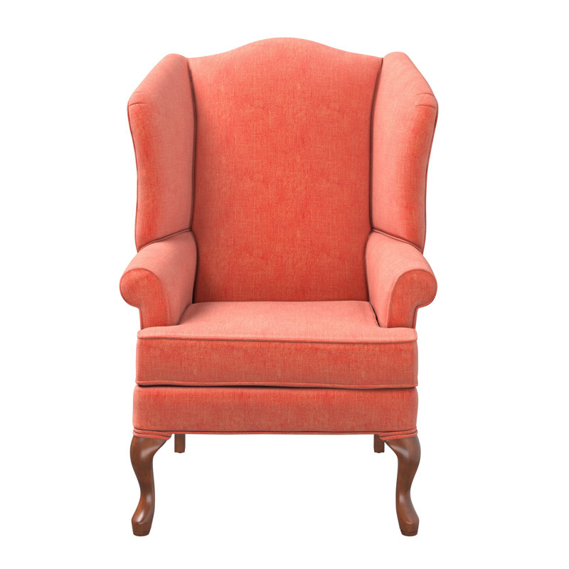 Mandalay Upholstered Wingback Chair, Coral