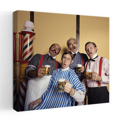 1970S Four Men Barbershop Quartet Singing Holding Mugs Of Beer Looking At Camera Contemporary Portrait Wall Art