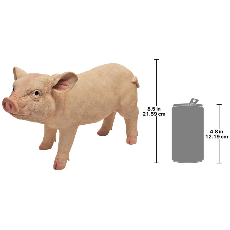 Piggy Garden Porker Animals Weather Resistant UV Resistant Plastic Garden Statue