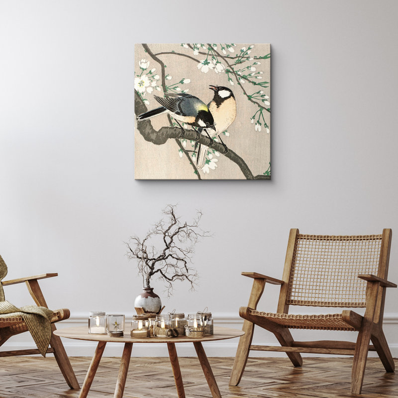 Œuvre de cerisier en fleurs, images de branche japonaise de style floral, impression encadrée sur toile, estampe numérique