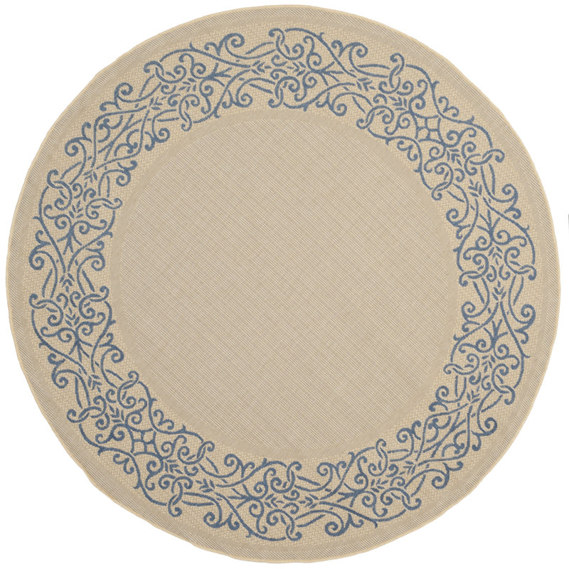 Performance Floral Indoor/Outdoor Area Rug, Round 5'3"
