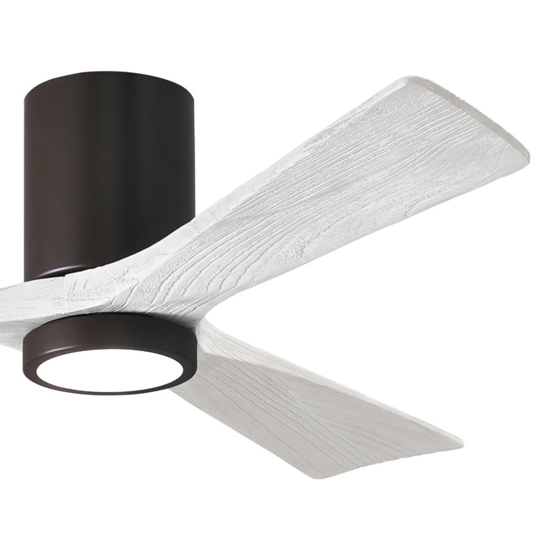 Irene LED Ceiling Fan, Textured Bronze, Matte White, 52"